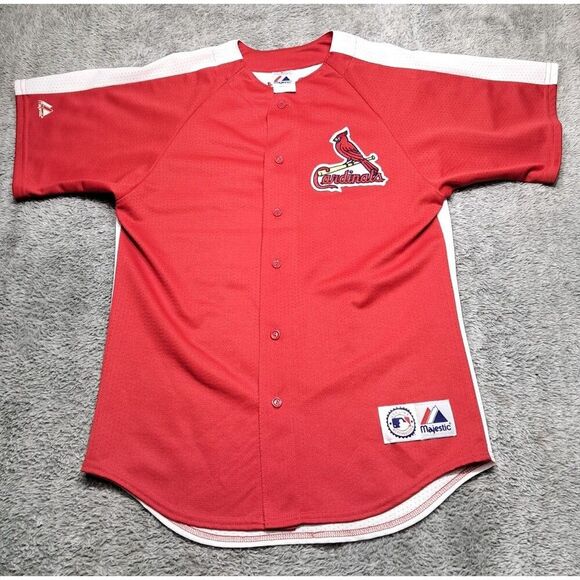 VTG Red MAJESTIC GENUINE ST LOUIS CARDINALS MLB JERSEY Medium Made In USA - Picture 2 of 15